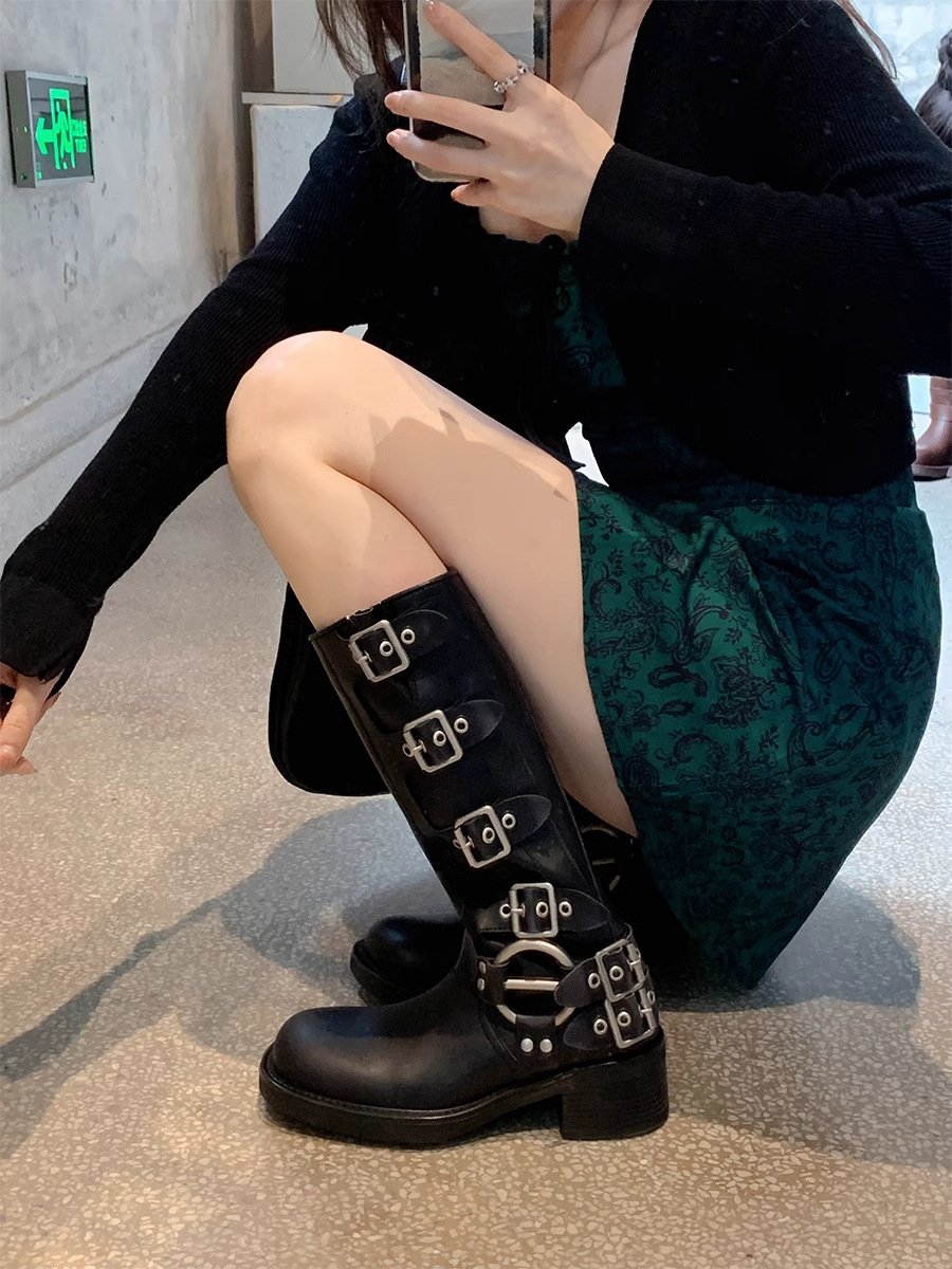 High-top Knight Boots Women's New Trendy European Fashion Thick Heel Over-the-Knee Boots with Heel Raises - Image 3