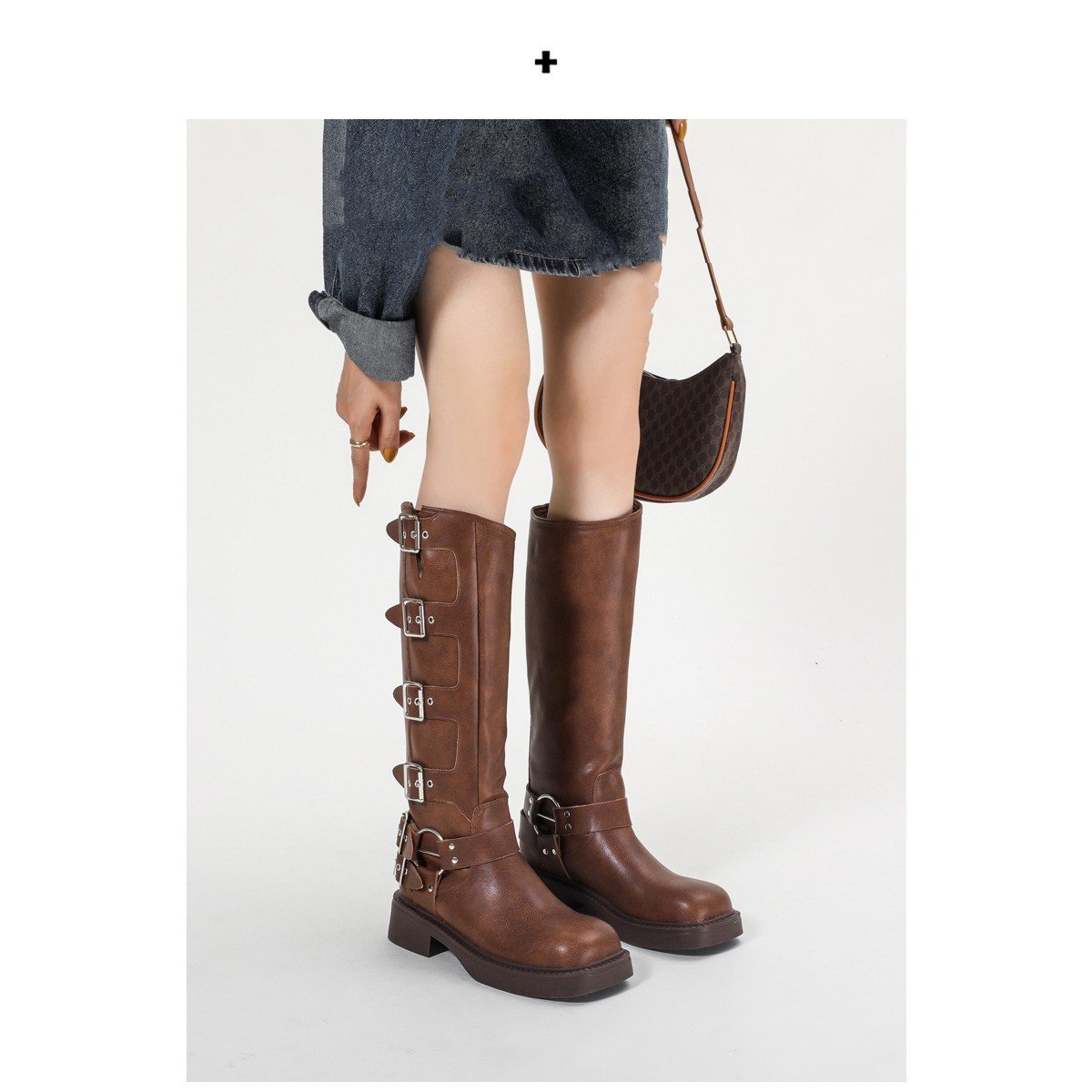 High-top Knight Boots Women's New Trendy European Fashion Thick Heel Over-the-Knee Boots with Heel Raises - Image 4