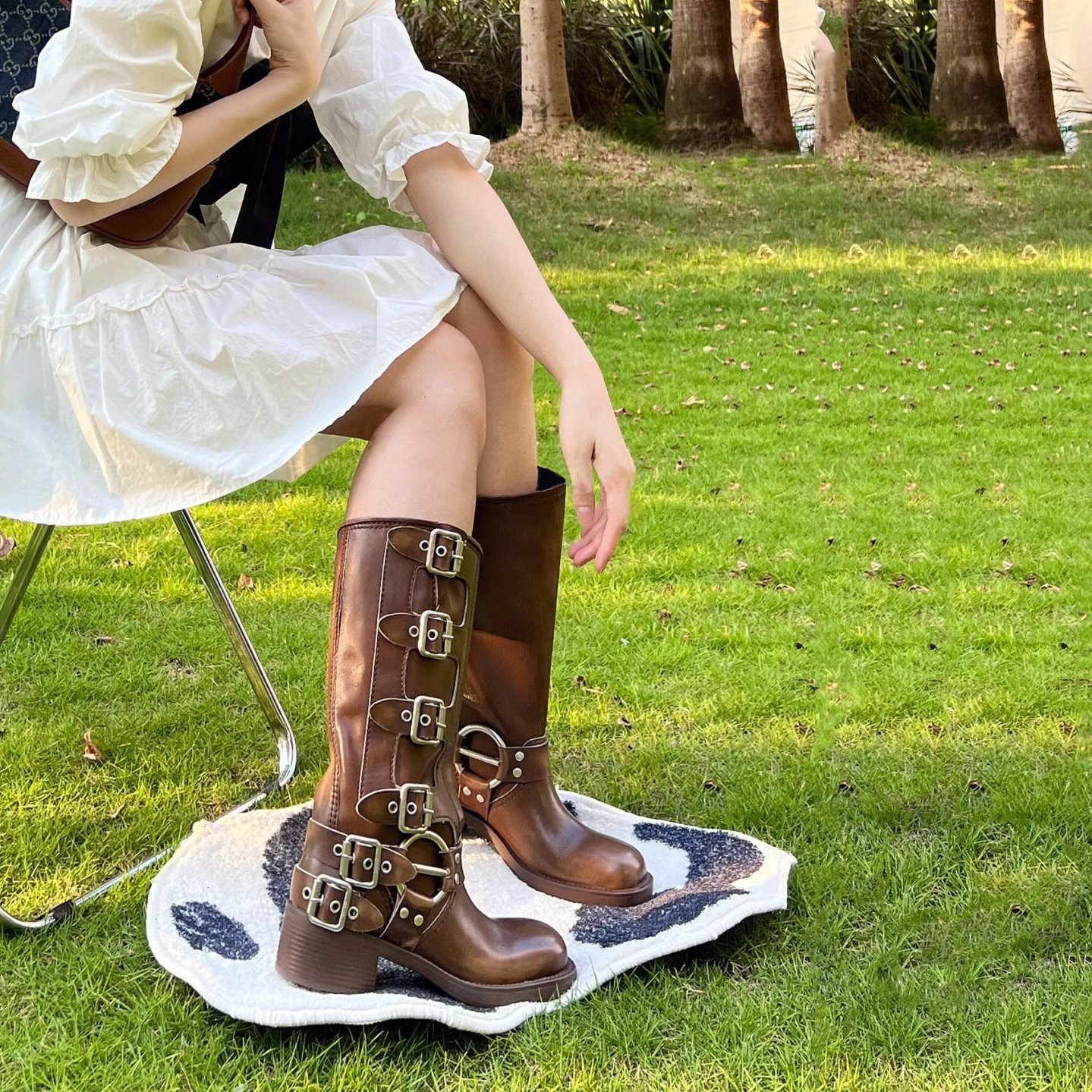 High-top Knight Boots Women's New Trendy European Fashion Thick Heel Over-the-Knee Boots with Heel Raises - Image 2