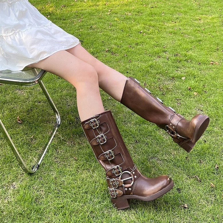 High-top Knight Boots Women's New Trendy European Fashion Thick Heel Over-the-Knee Boots with Heel Raises - Image 3